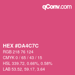 カラーコード: HEX #DA4C7C | qconv.com