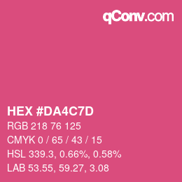 カラーコード: HEX #DA4C7D | qconv.com