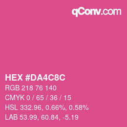 カラーコード: HEX #DA4C8C | qconv.com