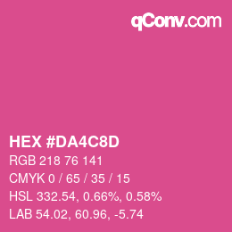 カラーコード: HEX #DA4C8D | qconv.com