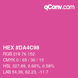 Code couleur: HEX #DA4C98 | qconv.com