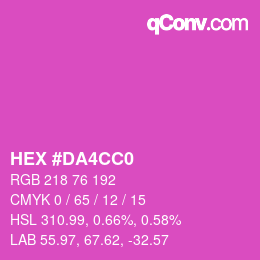 カラーコード: HEX #DA4CC0 | qconv.com