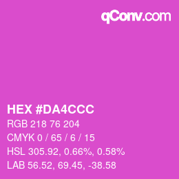 Color code: HEX #DA4CCC | qconv.com