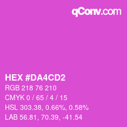 カラーコード: HEX #DA4CD2 | qconv.com
