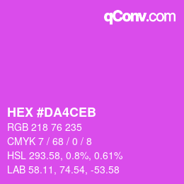 Color code: HEX #DA4CEB | qconv.com