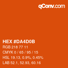 Color code: HEX #DA4D0B | qconv.com