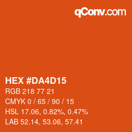 カラーコード: HEX #DA4D15 | qconv.com
