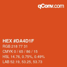 Color code: HEX #DA4D1F | qconv.com
