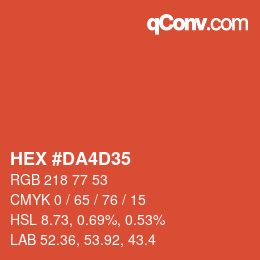 颜色代码: HEX #DA4D35 | qconv.com