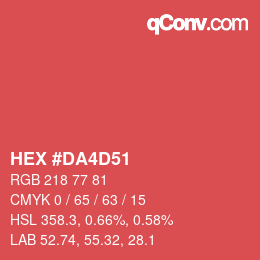 カラーコード: HEX #DA4D51 | qconv.com