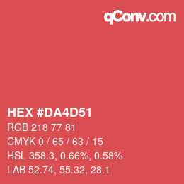 Farbcode: HEX #DA4D51 | qconv.com