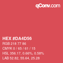 Color code: HEX #DA4D56 | qconv.com