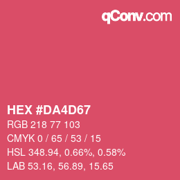 Color code: HEX #DA4D67 | qconv.com