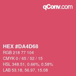 カラーコード: HEX #DA4D68 | qconv.com
