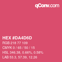 Color code: HEX #DA4D6D | qconv.com
