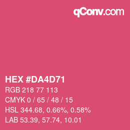 Color code: HEX #DA4D71 | qconv.com