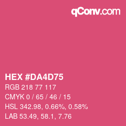 Color code: HEX #DA4D75 | qconv.com