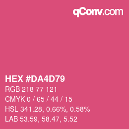 颜色代码: HEX #DA4D79 | qconv.com
