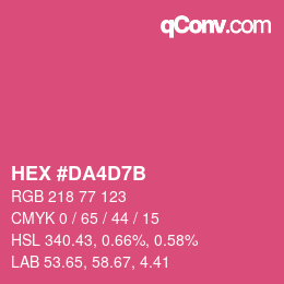 カラーコード: HEX #DA4D7B | qconv.com