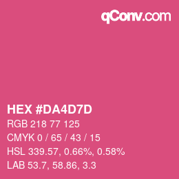 カラーコード: HEX #DA4D7D | qconv.com