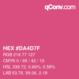 カラーコード: HEX #DA4D7F | qconv.com