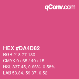 颜色代码: HEX #DA4D82 | qconv.com