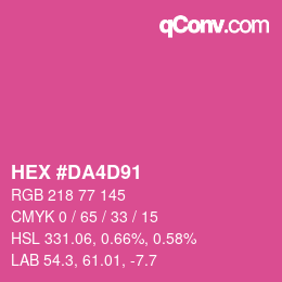 Color code: HEX #DA4D91 | qconv.com