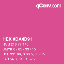 カラーコード: HEX #DA4D91 | qconv.com
