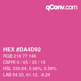 カラーコード: HEX #DA4D92 | qconv.com
