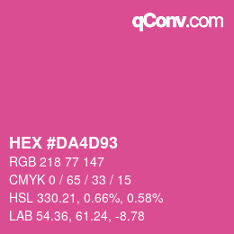 カラーコード: HEX #DA4D93 | qconv.com