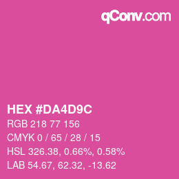 カラーコード: HEX #DA4D9C | qconv.com