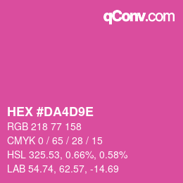 カラーコード: HEX #DA4D9E | qconv.com