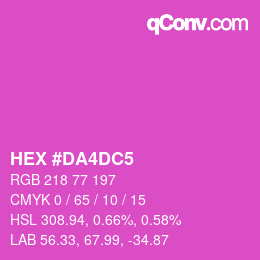 カラーコード: HEX #DA4DC5 | qconv.com