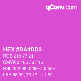カラーコード: HEX #DA4DD3 | qconv.com