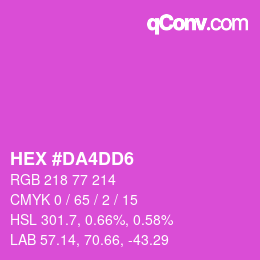 Color code: HEX #DA4DD6 | qconv.com