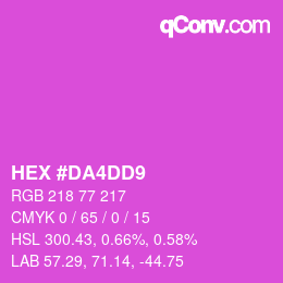 颜色代码: HEX #DA4DD9 | qconv.com