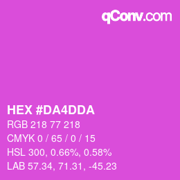 Farbcode: HEX #DA4DDA | qconv.com