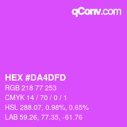 カラーコード: HEX #DA4DFD | qconv.com