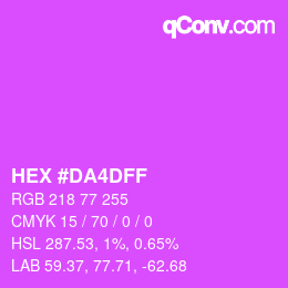 Farbcode: HEX #DA4DFF | qconv.com