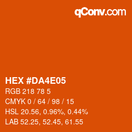 Color code: HEX #DA4E05 | qconv.com