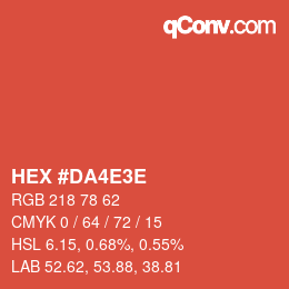 Code couleur: HEX #DA4E3E | qconv.com