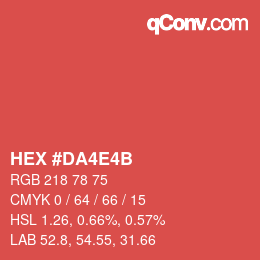 カラーコード: HEX #DA4E4B | qconv.com