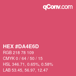颜色代码: HEX #DA4E6D | qconv.com