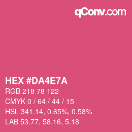 颜色代码: HEX #DA4E7A | qconv.com