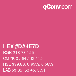颜色代码: HEX #DA4E7D | qconv.com