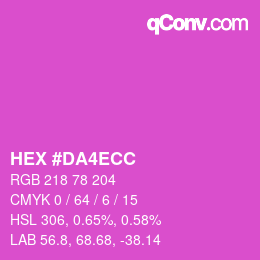 カラーコード: HEX #DA4ECC | qconv.com