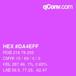 Color code: HEX #DA4EFF | qconv.com