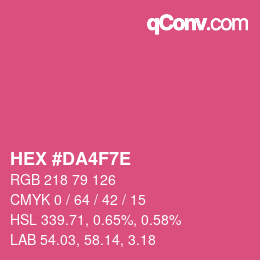 颜色代码: HEX #DA4F7E | qconv.com