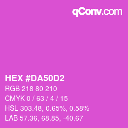 Color code: HEX #DA50D2 | qconv.com