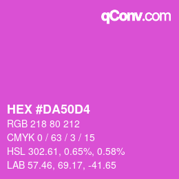 カラーコード: HEX #DA50D4 | qconv.com
